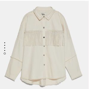 NWT ZARA Shiny Fringe Jacket